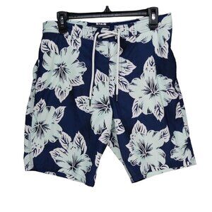 Abercrombie & Fitch A&F Mens Size 31 Blue Floral Hawaii Swim Trunks Board Shorts